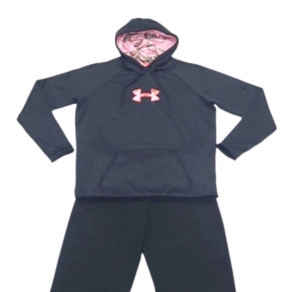 Under Armour Storm Hoodie Pink Logo Realtree Pocket Pullover Hooded Sweatshirt